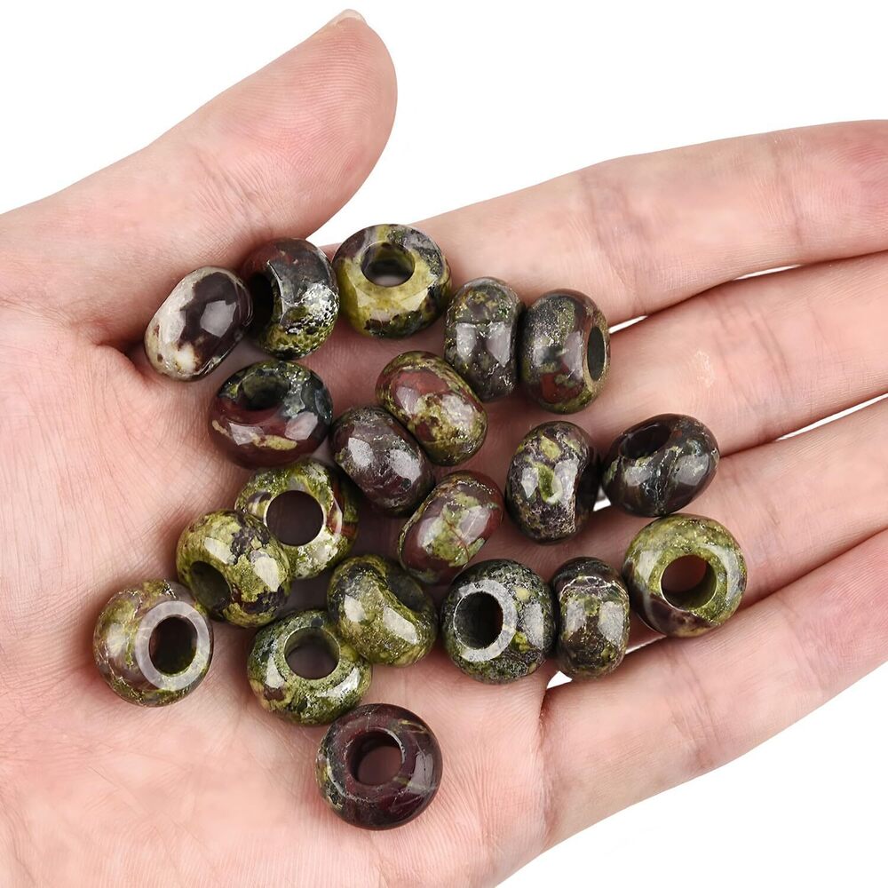 6494 20pcs Natural Large Hole Gemstone Beads for Jewelry Making, Dragon